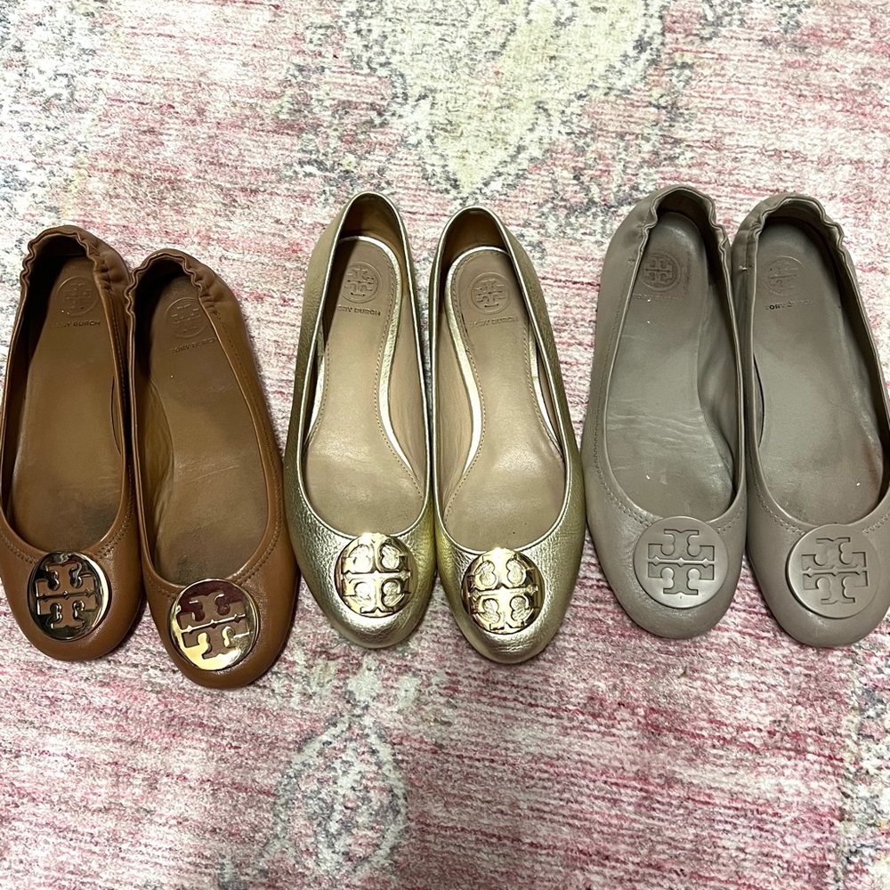 Set of 3 Tory Burch flats size 7.5